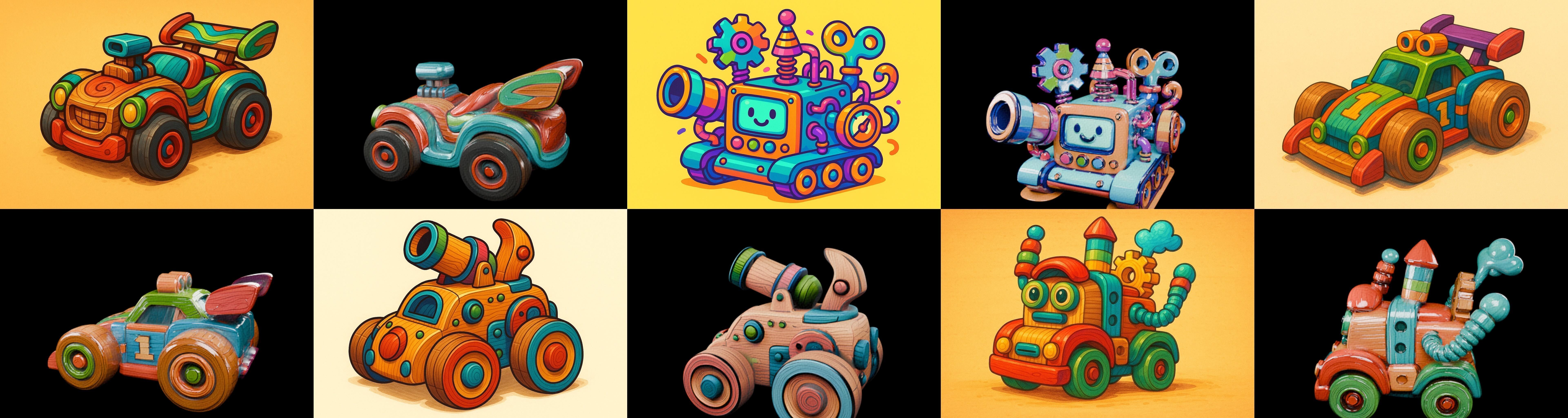 Wood Toy bundle 25 pack 100 glb Low-poly 3D model_8