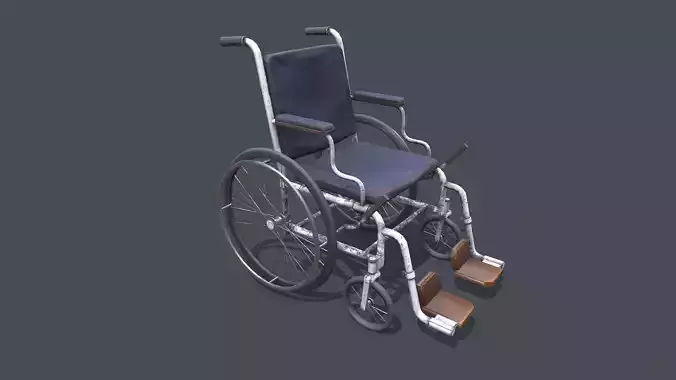 Old Wheelchair Low-poly PBR Low-poly 3D model
