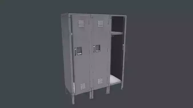 Old Metal Locker Low-poly PBR Low-poly 3D model