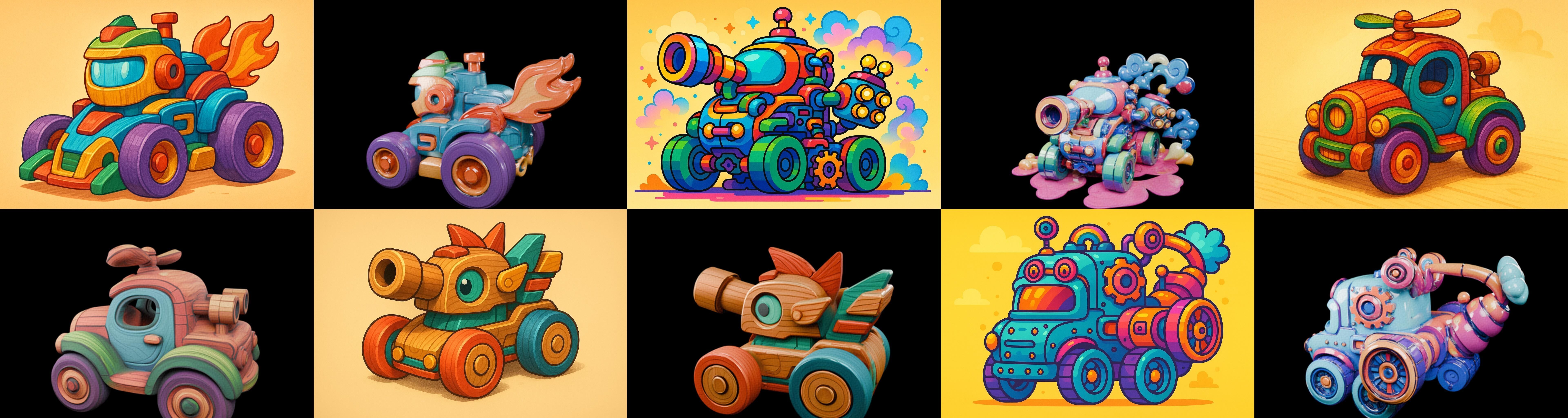 Wood Toy bundle 23 pack 100 glb Low-poly 3D model_8