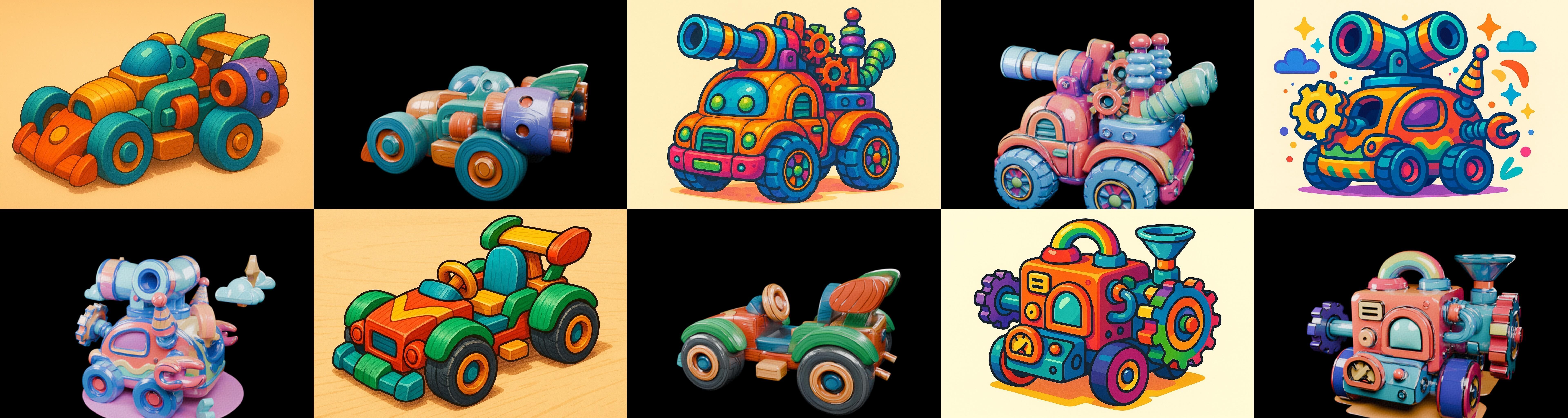 Wood Toy bundle 23 pack 100 glb Low-poly 3D model_11