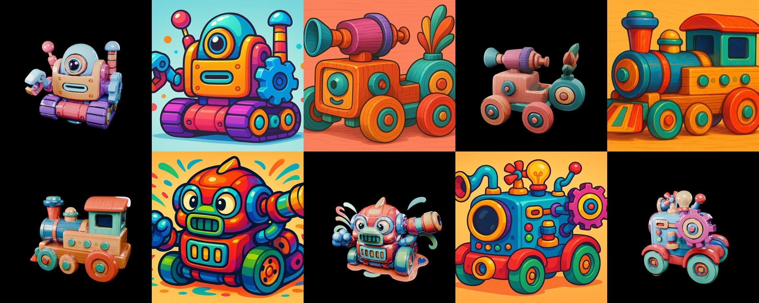 Wood Toy bundle 23 pack 100 glb Low-poly 3D model_14