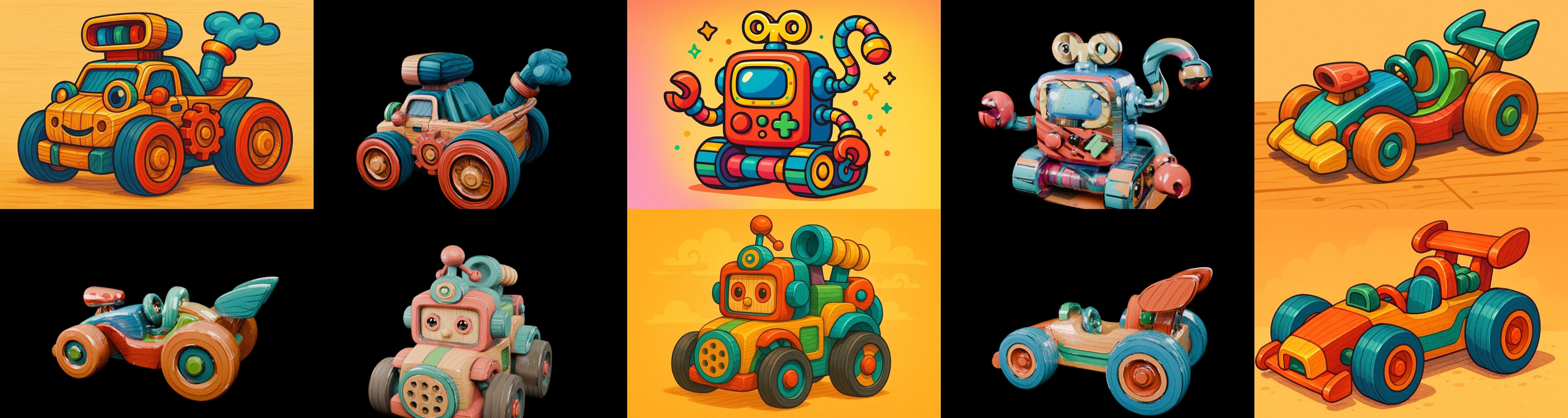 Wood Toy bundle 23 pack 100 glb Low-poly 3D model_18