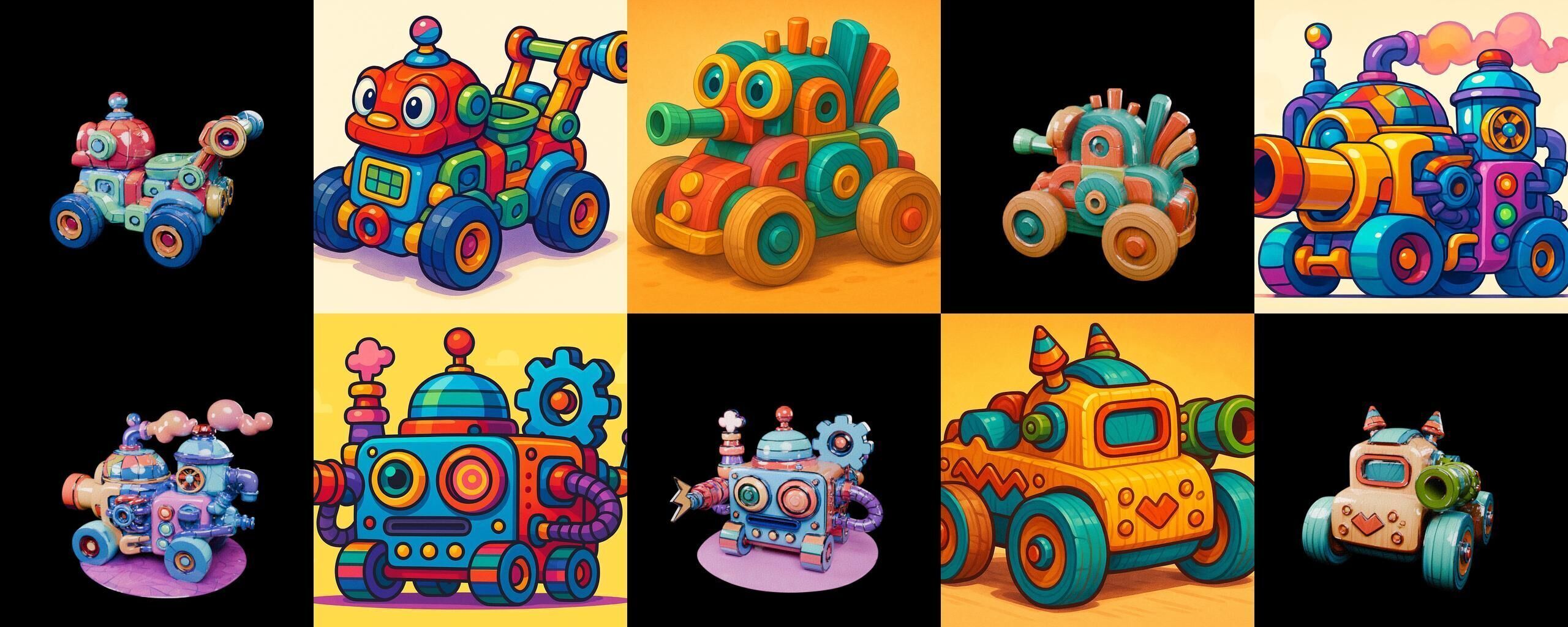 Wood Toy bundle 23 pack 100 glb Low-poly 3D model_9