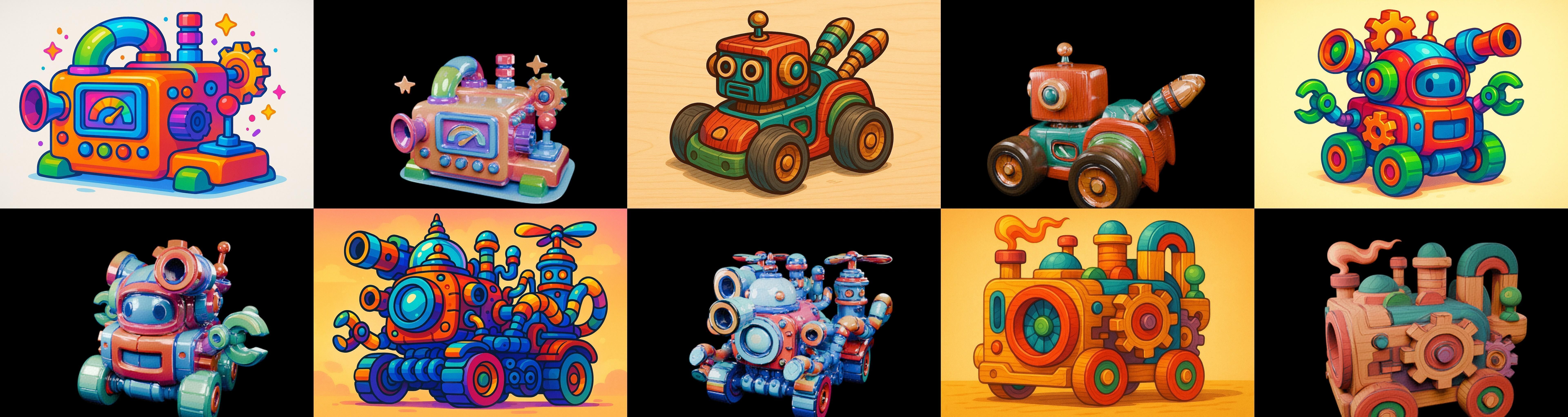 Wood Toy bundle 23 pack 100 glb Low-poly 3D model_10