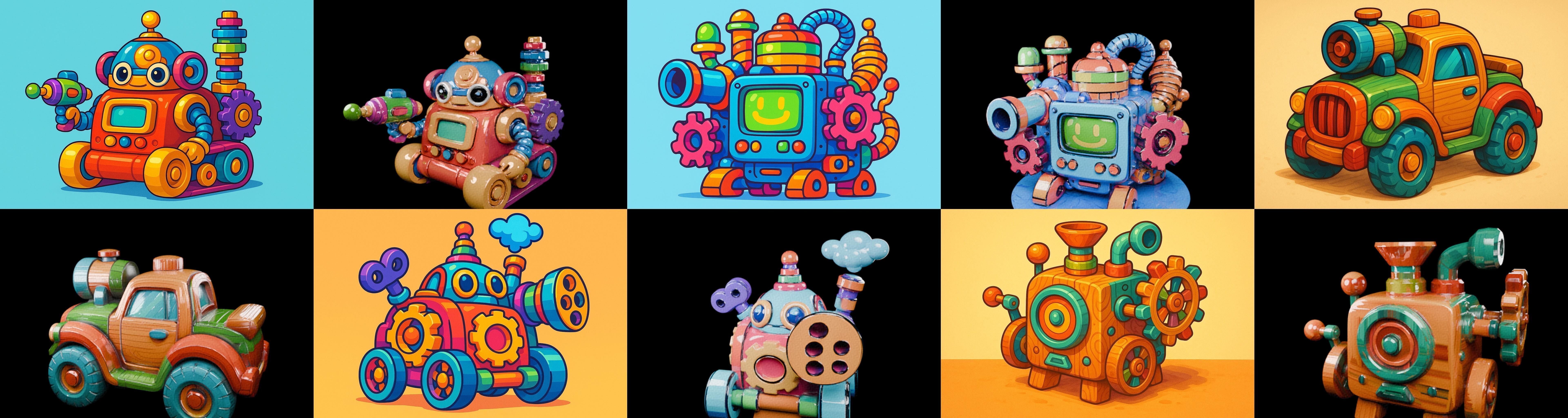 Wood Toy bundle 23 pack 100 glb Low-poly 3D model_3