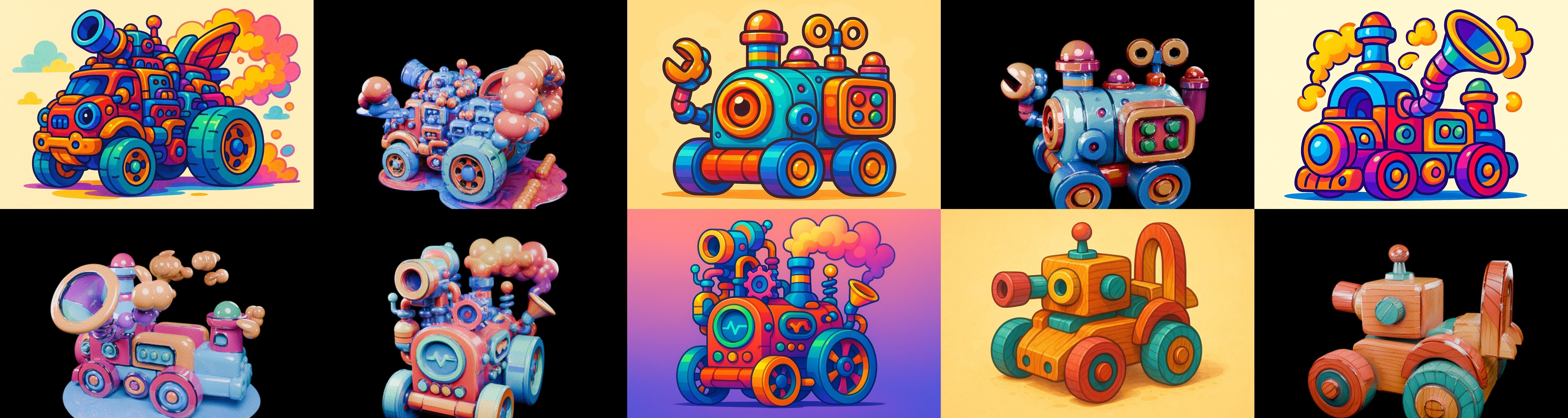 Wood Toy bundle 23 pack 100 glb Low-poly 3D model_5