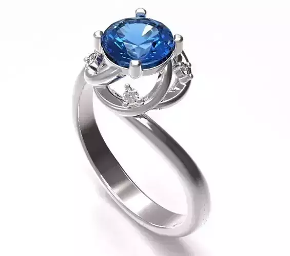 Ring topaz and diamond