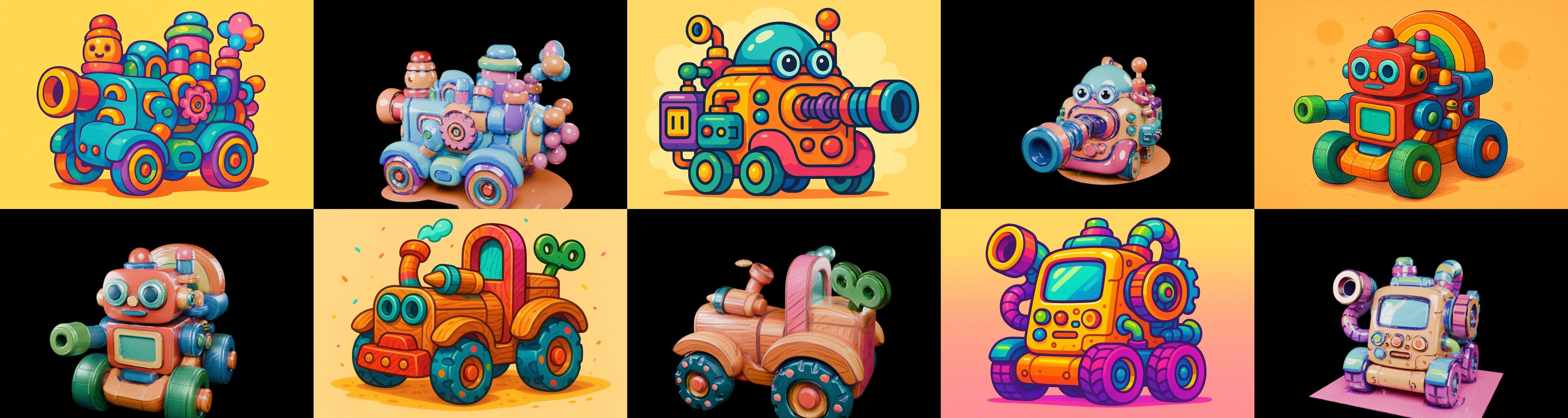 Wood Toy bundle 19 pack 100 glb Low-poly 3D model_7