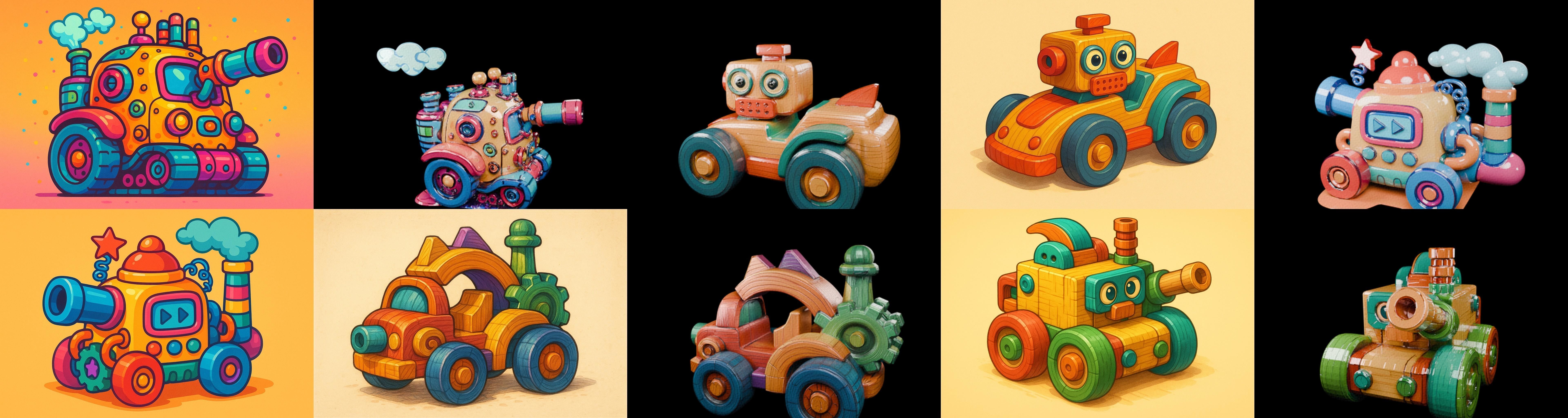 Wood Toy bundle 19 pack 100 glb Low-poly 3D model_2