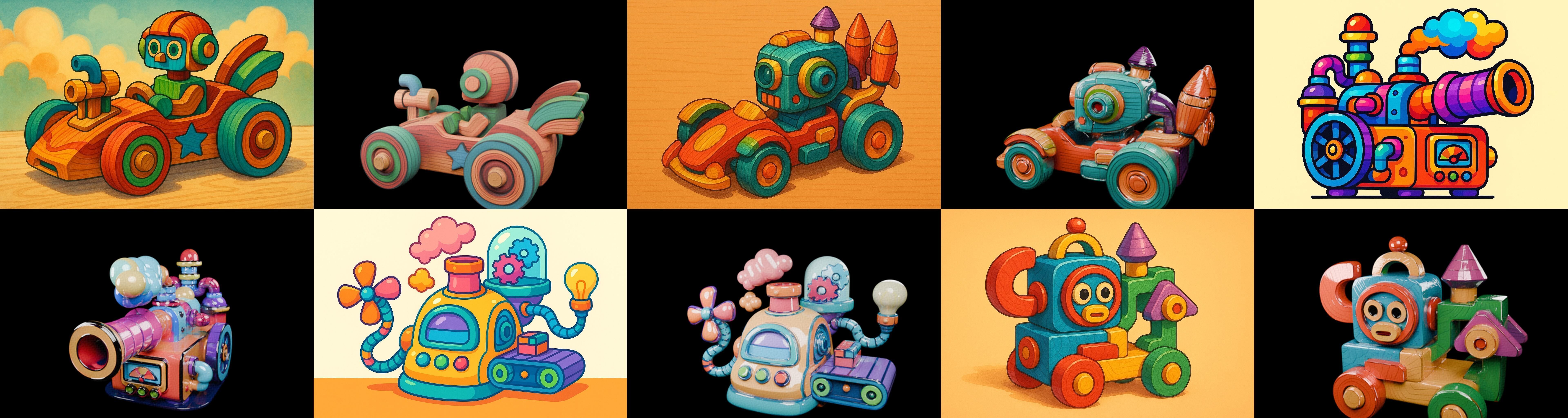 Wood Toy bundle 19 pack 100 glb Low-poly 3D model_8