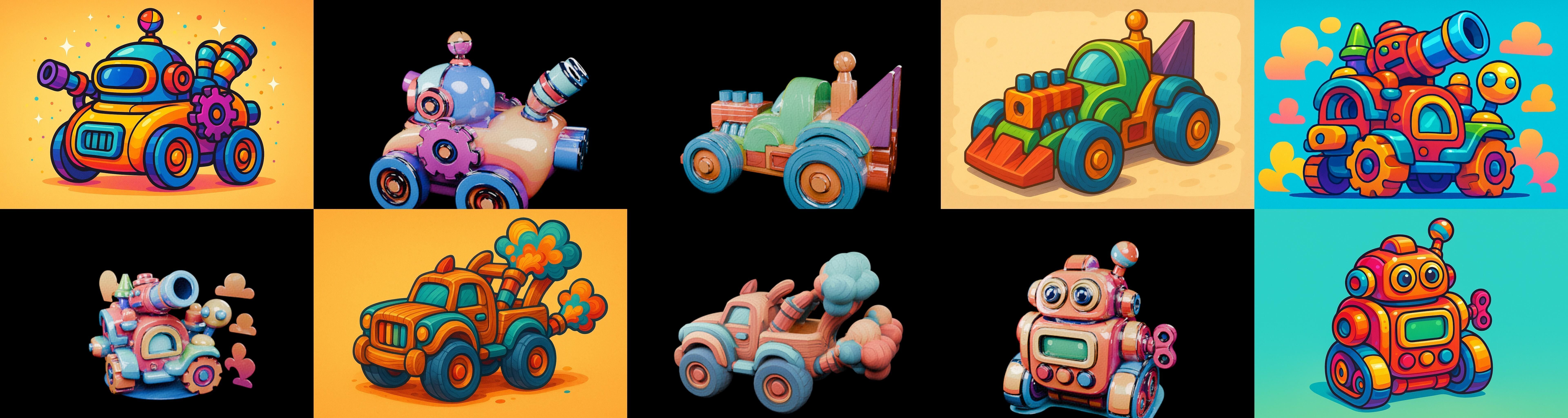 Wood Toy bundle 19 pack 100 glb Low-poly 3D model_16