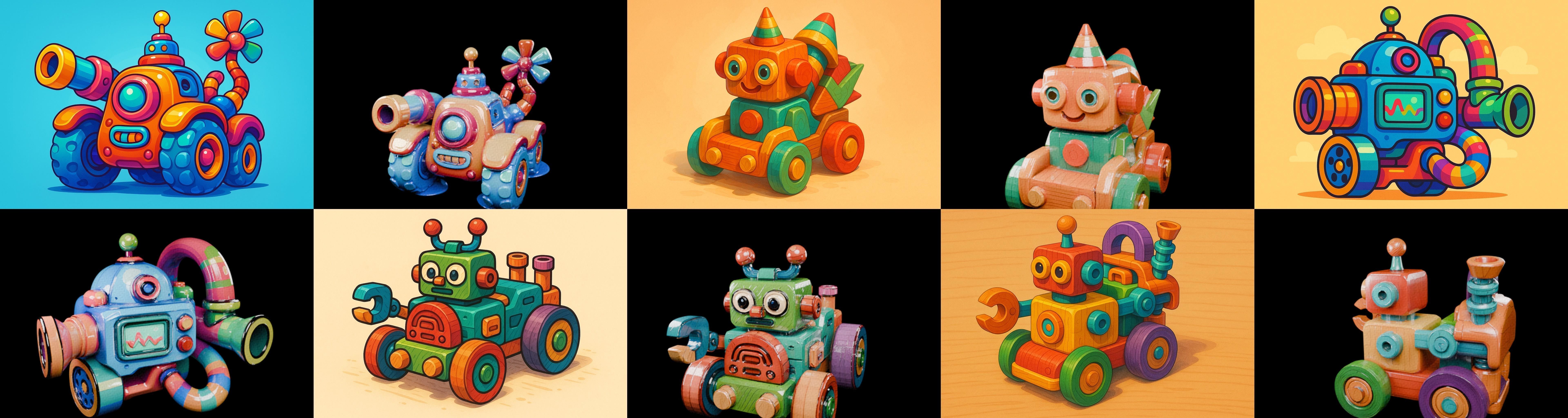 Wood Toy bundle 19 pack 100 glb Low-poly 3D model_3