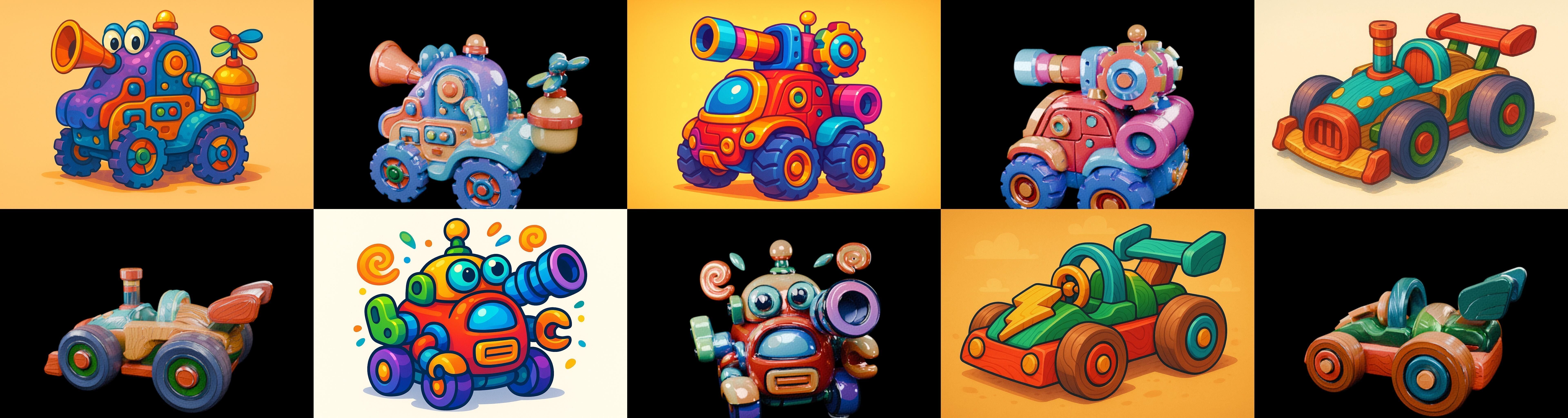 Wood Toy bundle 19 pack 100 glb Low-poly 3D model_11