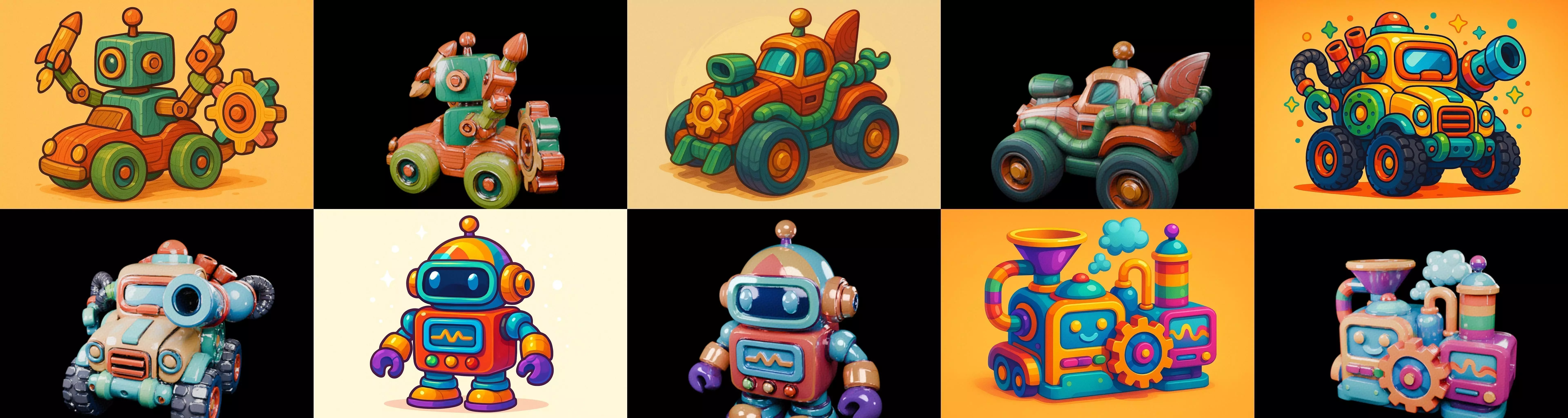 Wood Toy bundle 19 pack 100 glb Low-poly 3D model_0