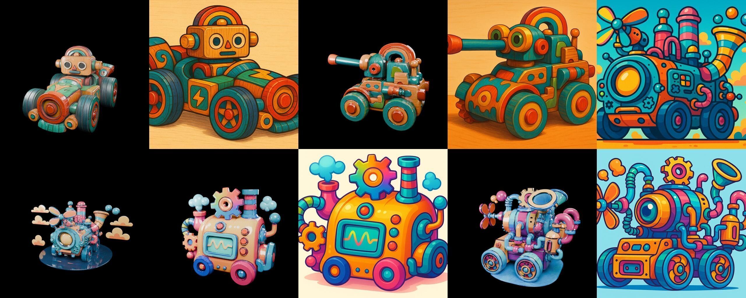 Wood Toy bundle 19 pack 100 glb Low-poly 3D model_6