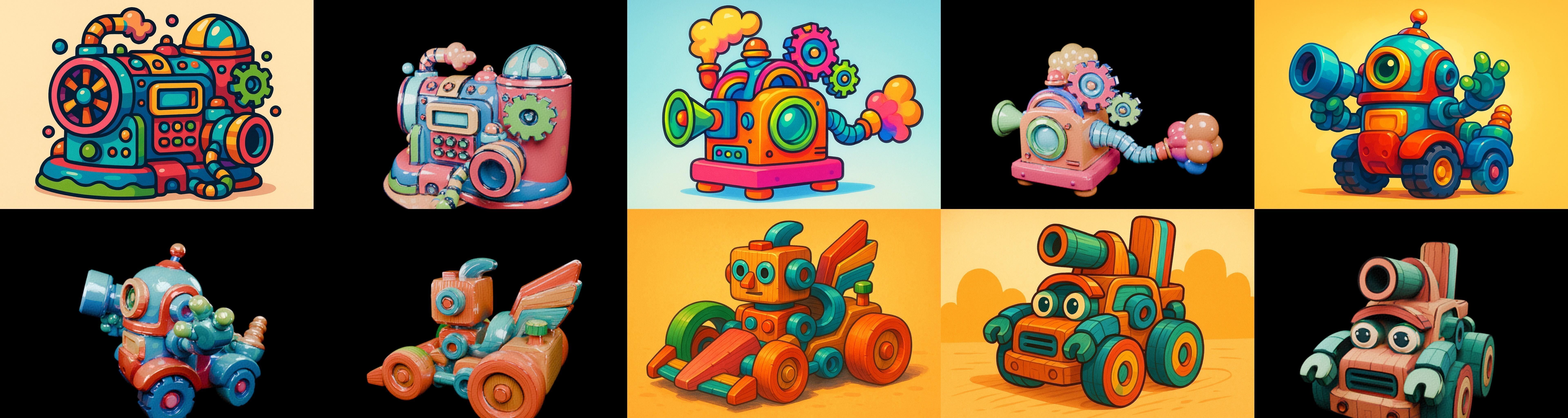 Wood Toy bundle 17 pack 100 glb Low-poly 3D model_11