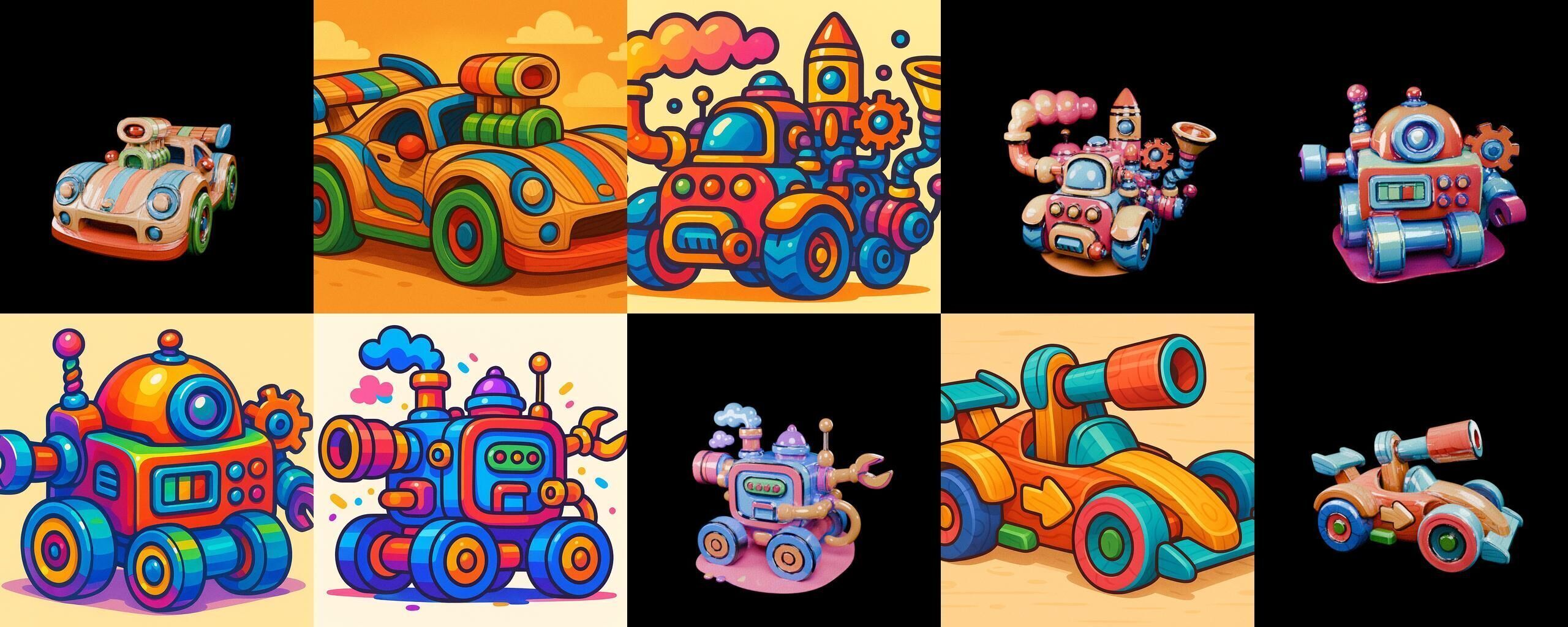 Wood Toy bundle 17 pack 100 glb Low-poly 3D model_3