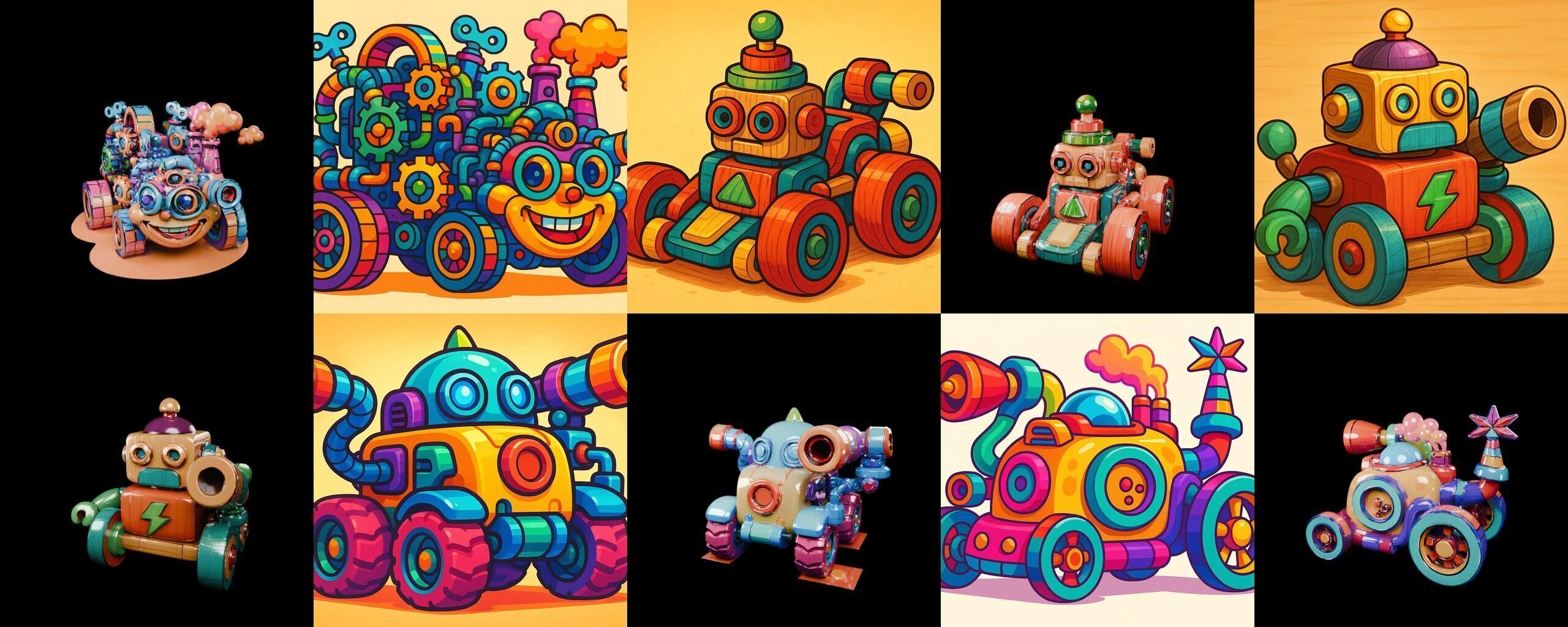 Wood Toy bundle 17 pack 100 glb Low-poly 3D model_6