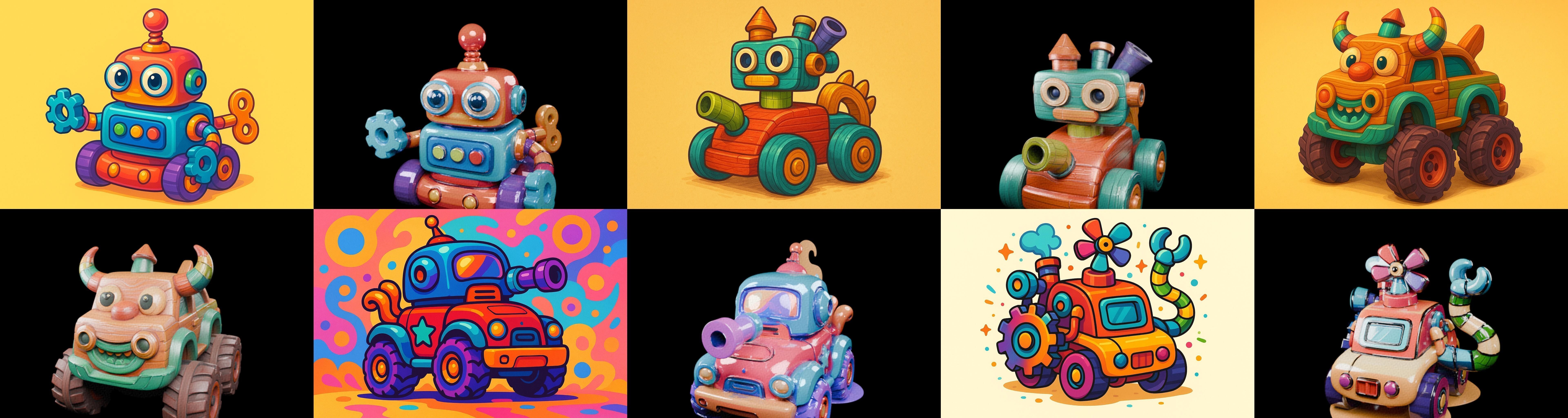 Wood Toy bundle 17 pack 100 glb Low-poly 3D model_4