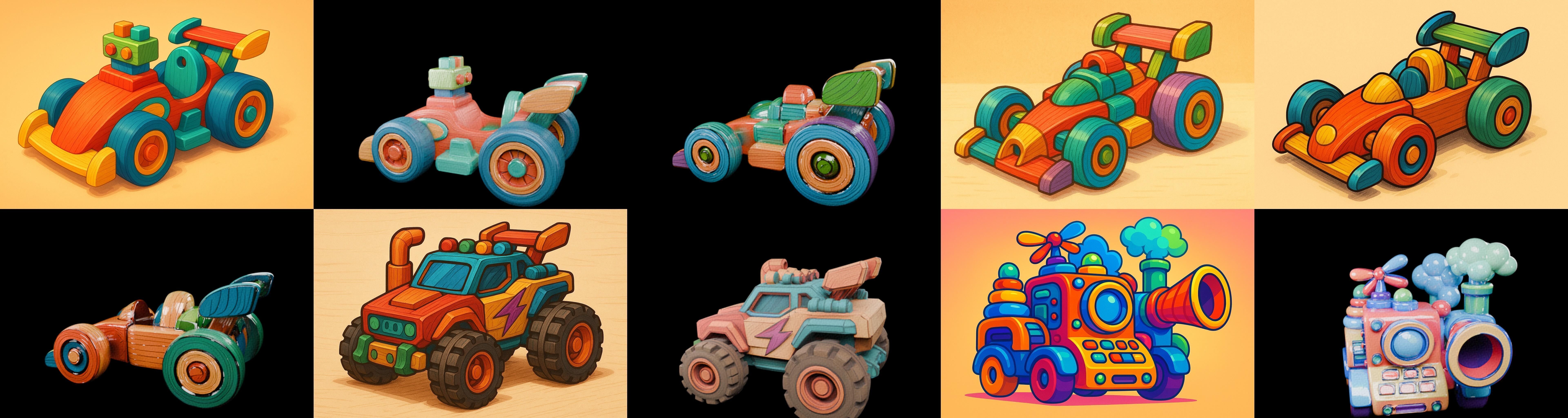 Wood Toy bundle 17 pack 100 glb Low-poly 3D model_10