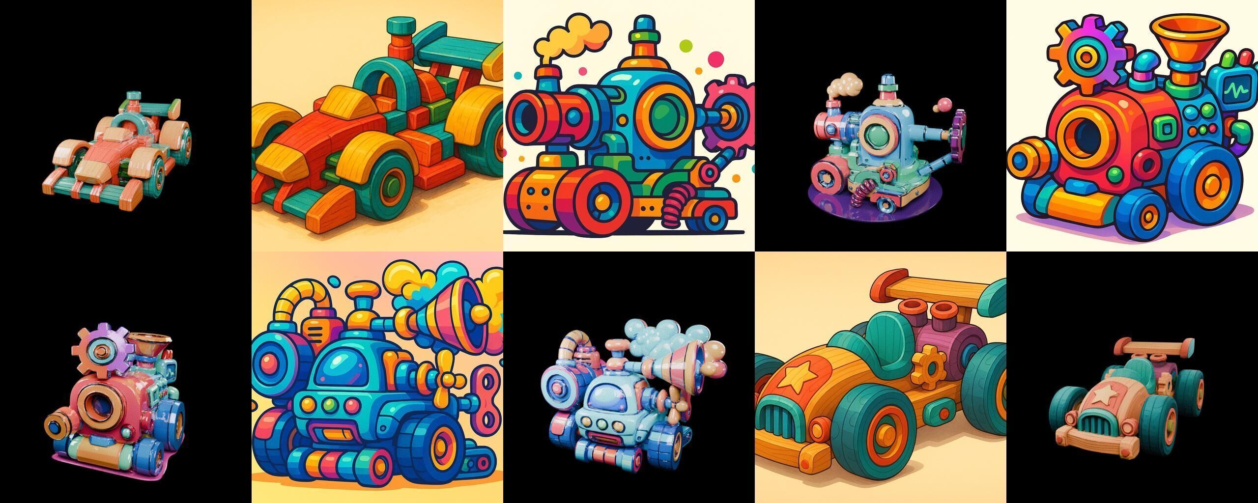 Wood Toy bundle 17 pack 100 glb Low-poly 3D model_5