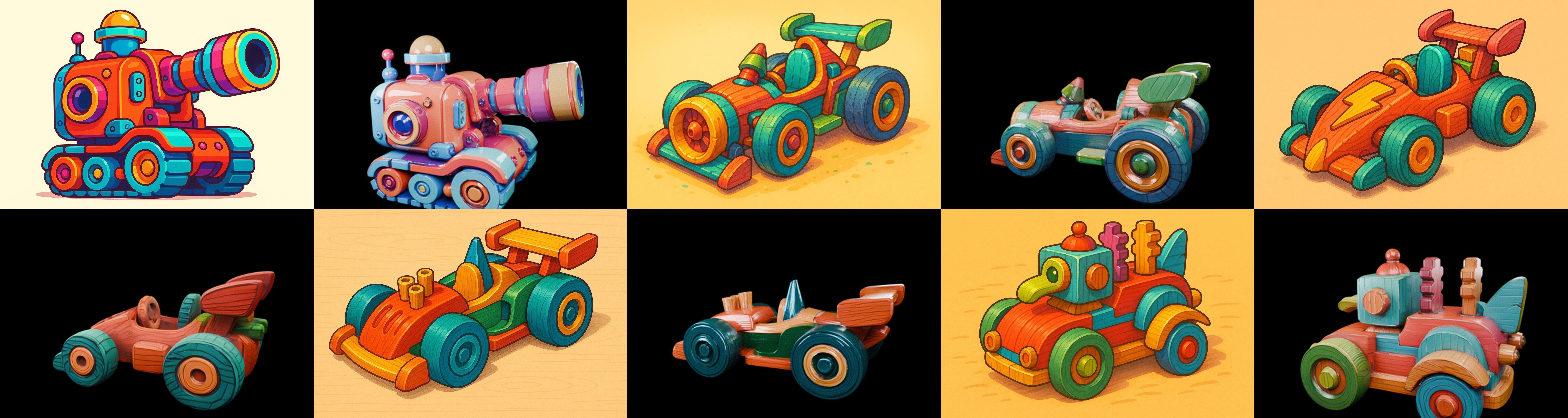 Wood Toy bundle 17 pack 100 glb Low-poly 3D model_1