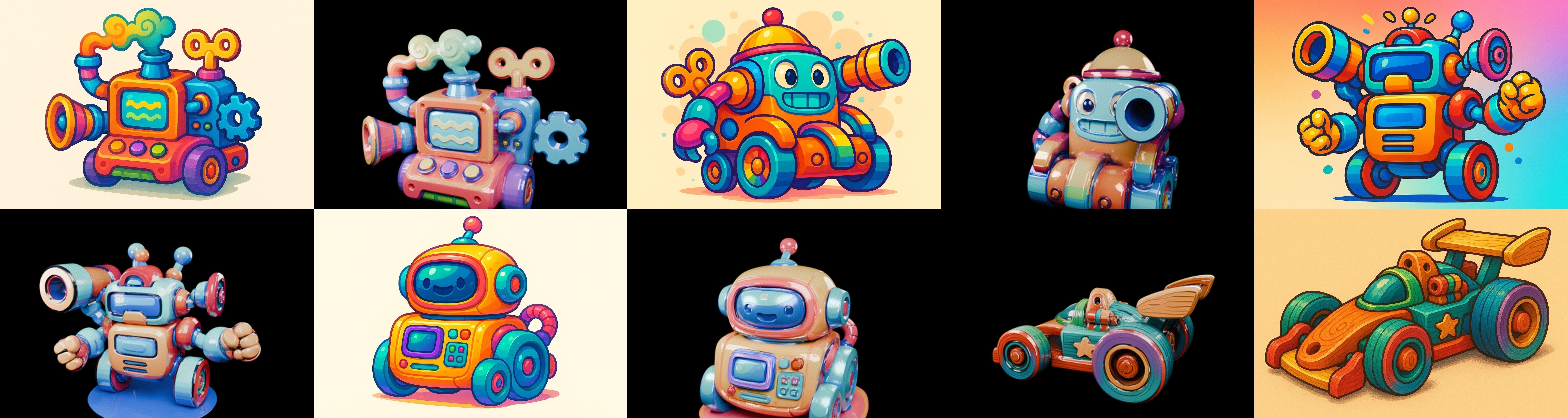 Wood Toy bundle 17 pack 100 glb Low-poly 3D model_14