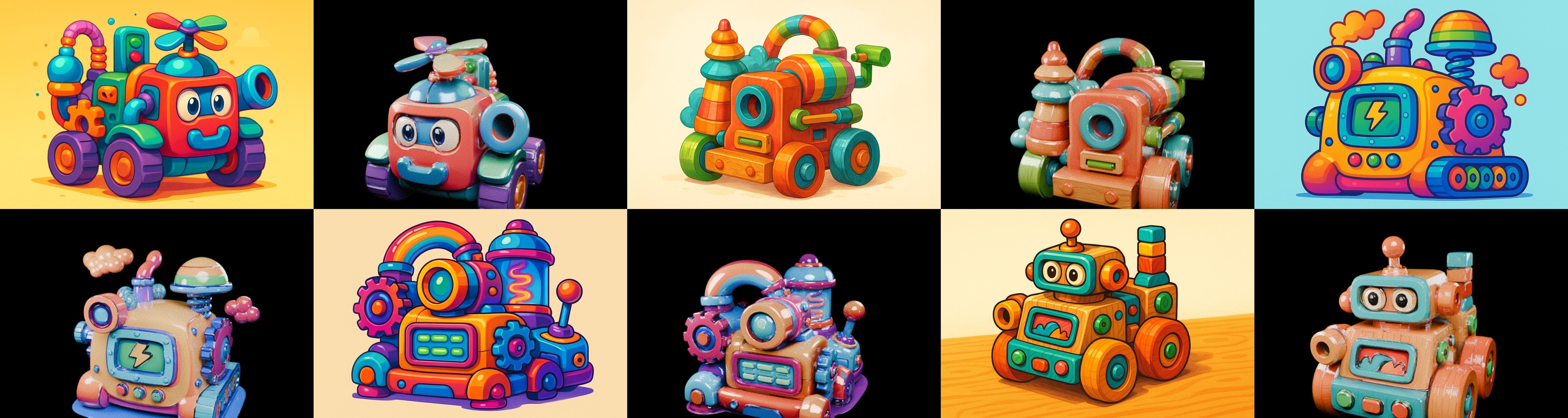 Wood Toy bundle 16 pack 100 glb Low-poly 3D model_16