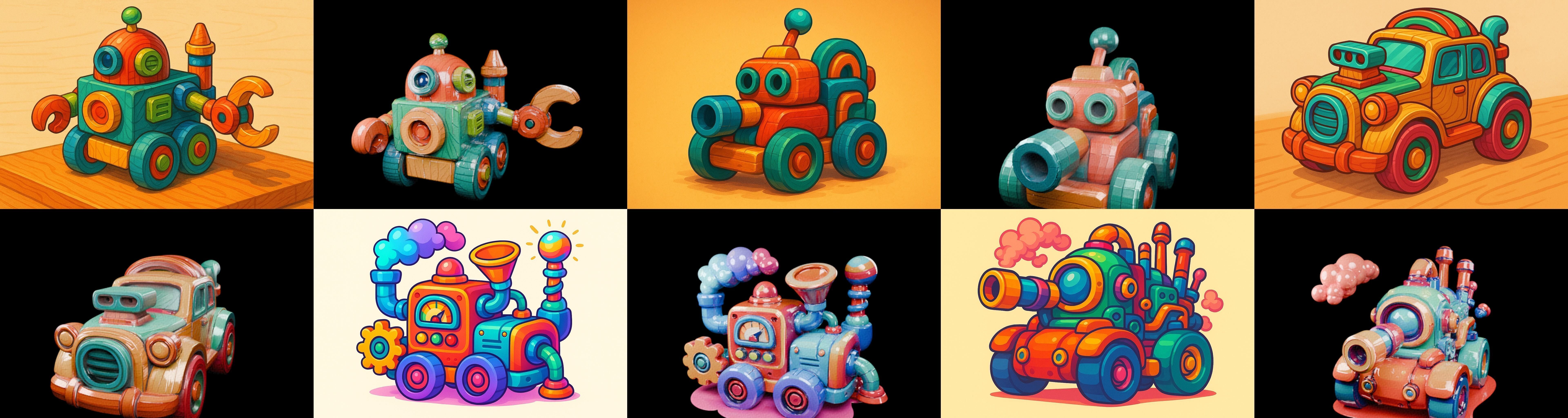 Wood Toy bundle 16 pack 100 glb Low-poly 3D model_17