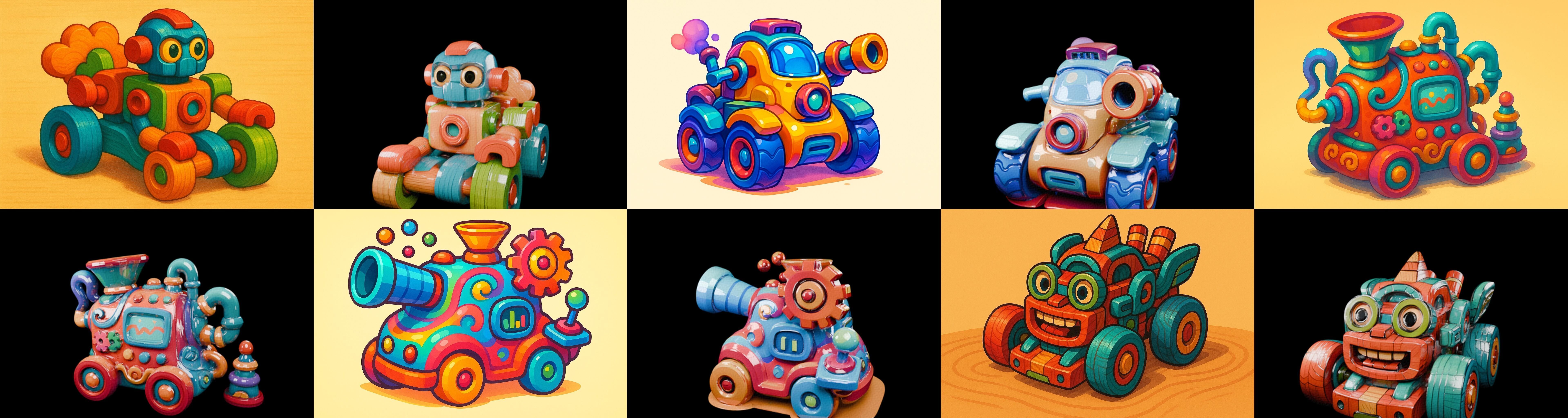 Wood Toy bundle 16 pack 100 glb Low-poly 3D model_3