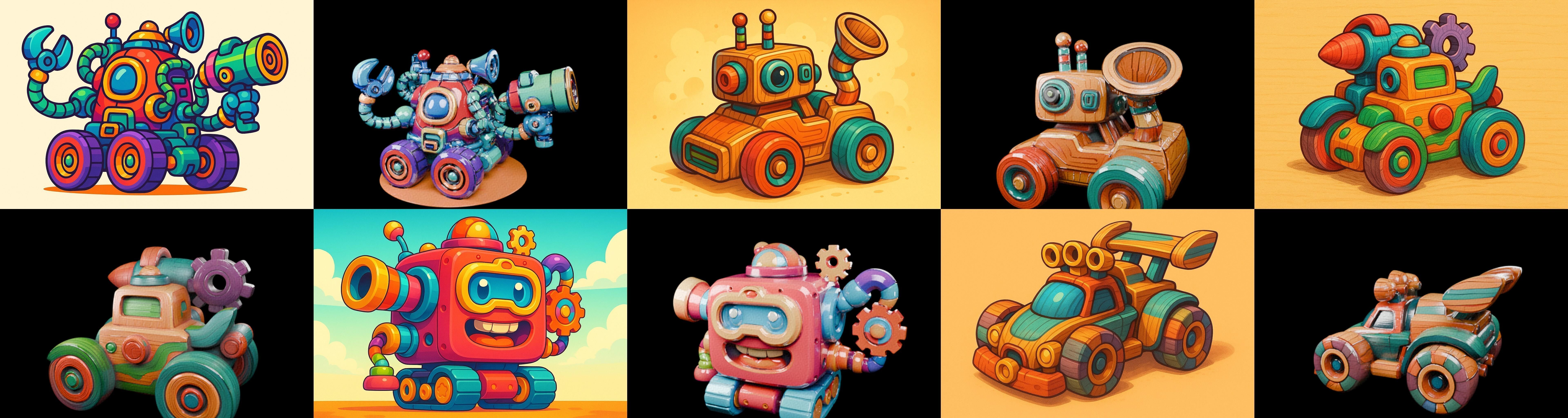 Wood Toy bundle 16 pack 100 glb Low-poly 3D model_4