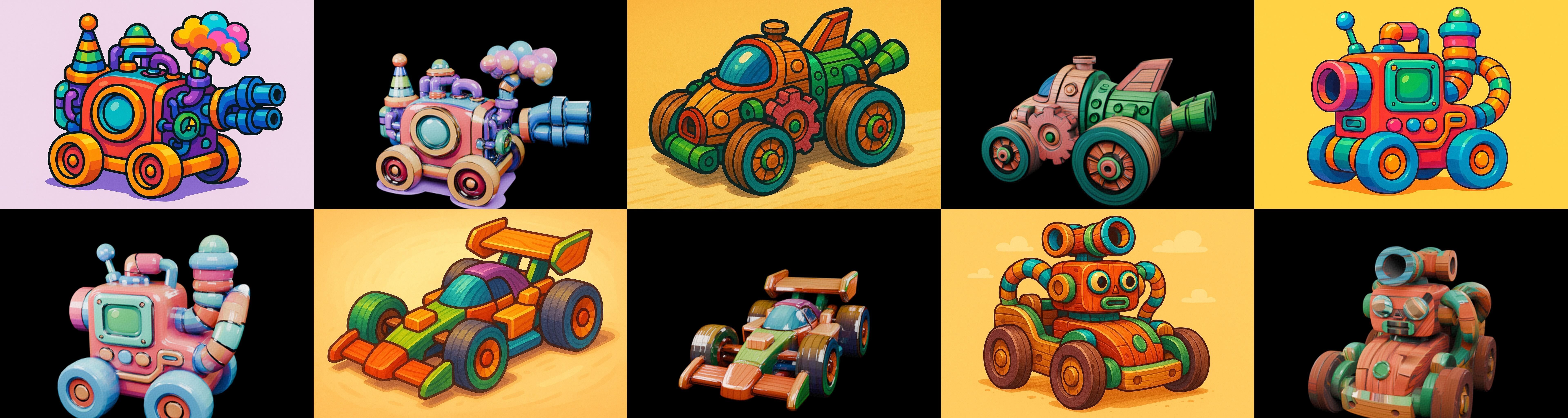 Wood Toy bundle 16 pack 100 glb Low-poly 3D model_2