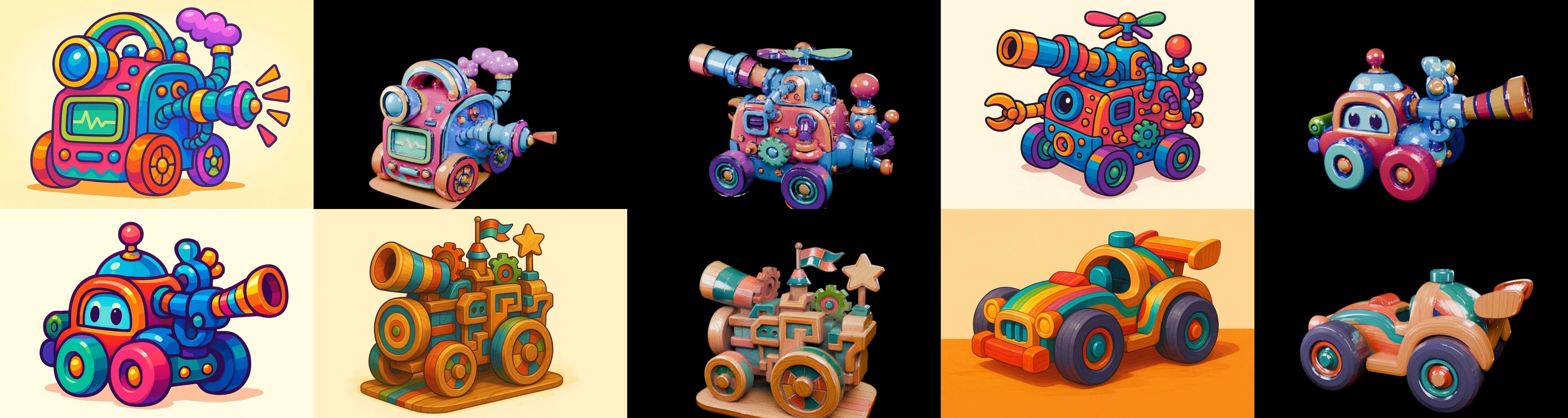 Wood Toy bundle 16 pack 100 glb Low-poly 3D model_19