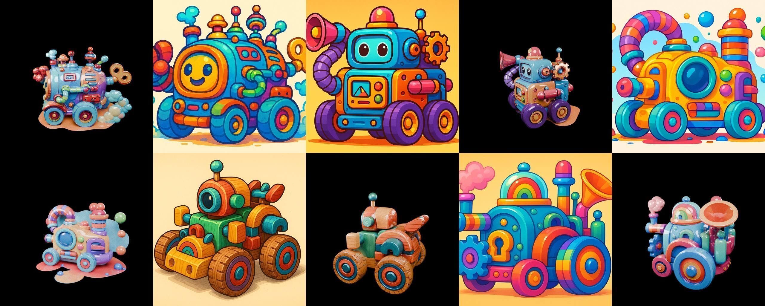 Wood Toy bundle 16 pack 100 glb Low-poly 3D model_11