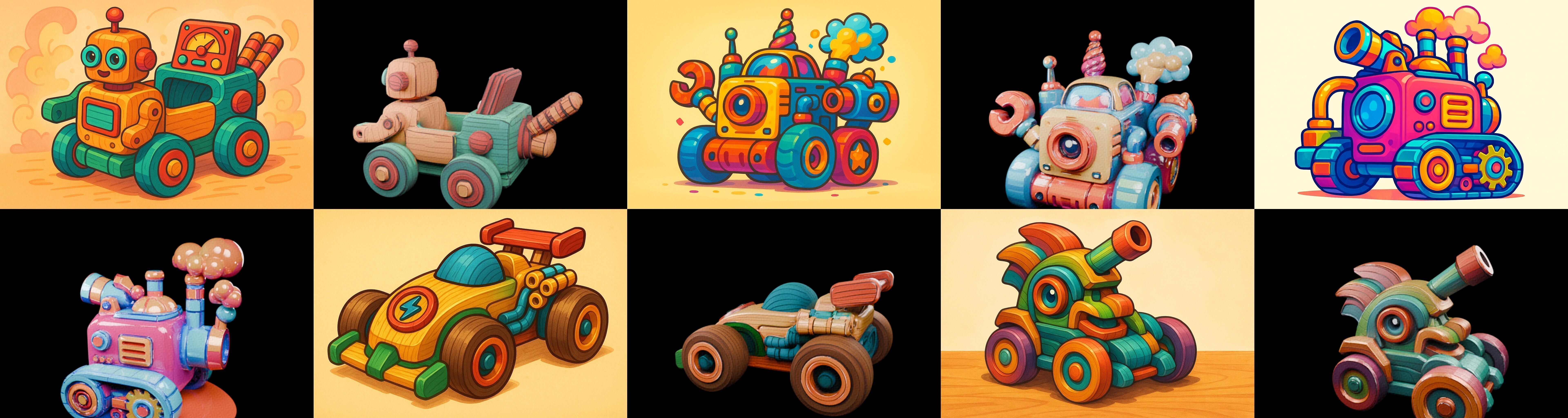 Wood Toy bundle 14 pack 100 glb Low-poly 3D model_4