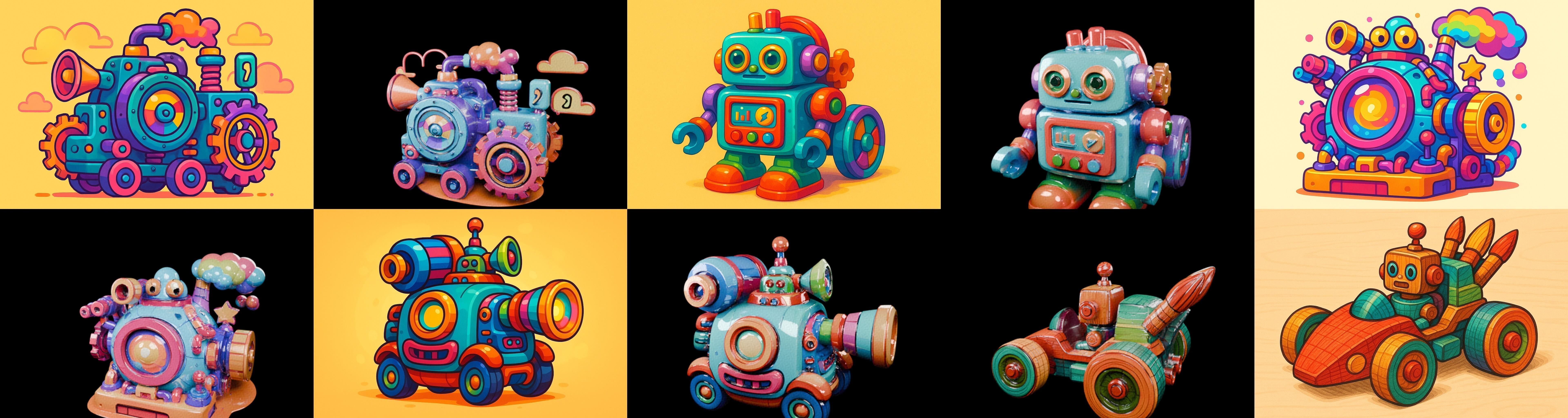 Wood Toy bundle 14 pack 100 glb Low-poly 3D model_8