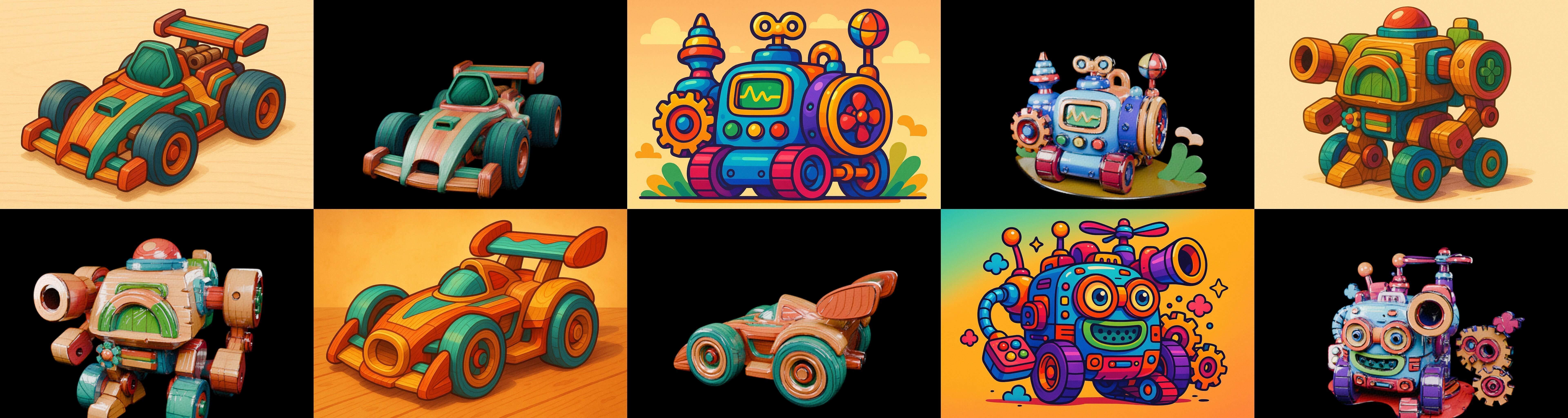 Wood Toy bundle 14 pack 100 glb Low-poly 3D model_15