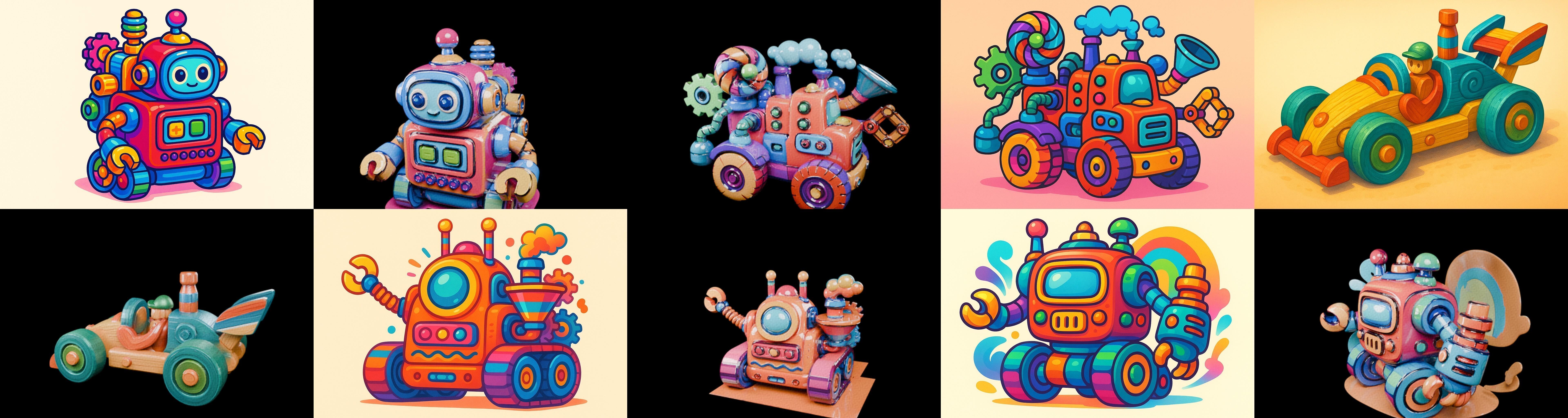 Wood Toy bundle 14 pack 100 glb Low-poly 3D model_6