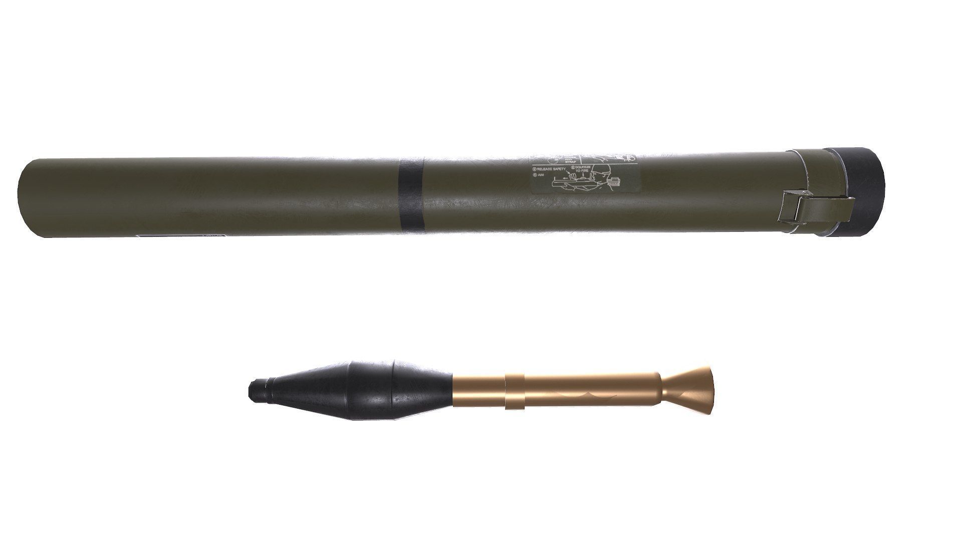 M72 LAW light Anti Tank Weapon Low-poly PBR Low-poly 3D model_28