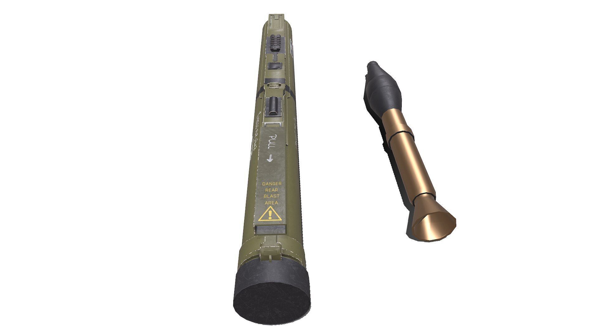 M72 LAW light Anti Tank Weapon Low-poly PBR Low-poly 3D model_7