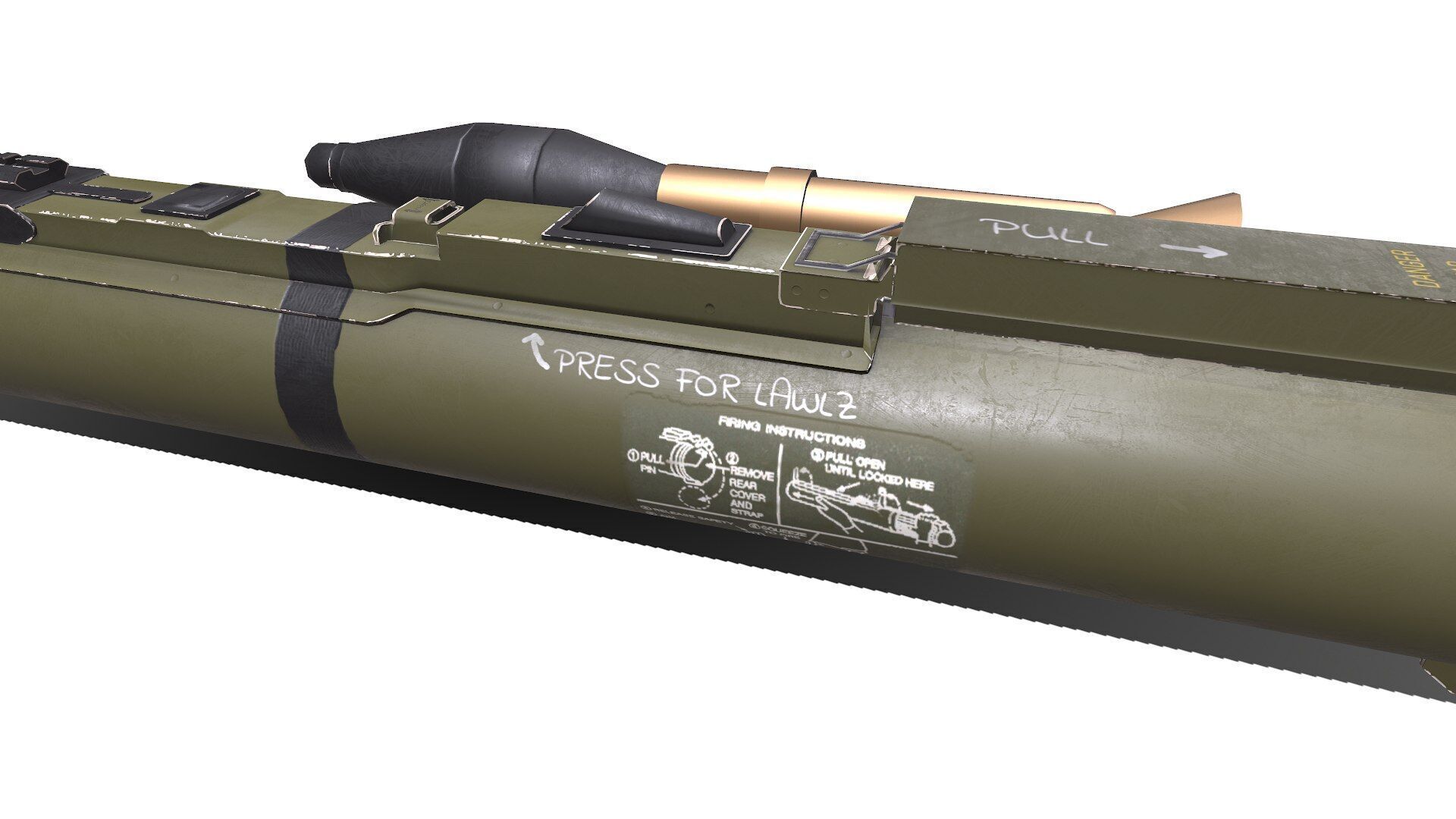 M72 LAW light Anti Tank Weapon Low-poly PBR Low-poly 3D model_18