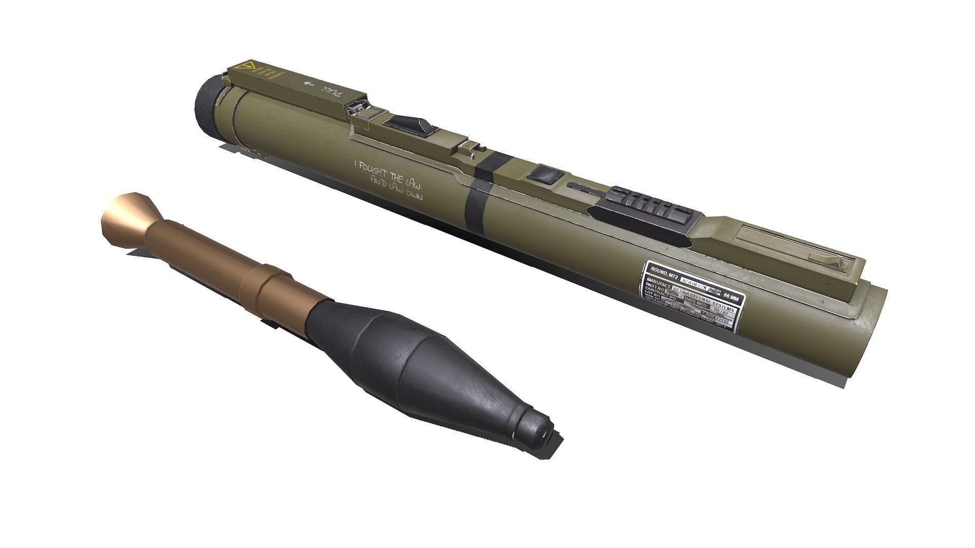 M72 LAW light Anti Tank Weapon Low-poly PBR Low-poly 3D model_12