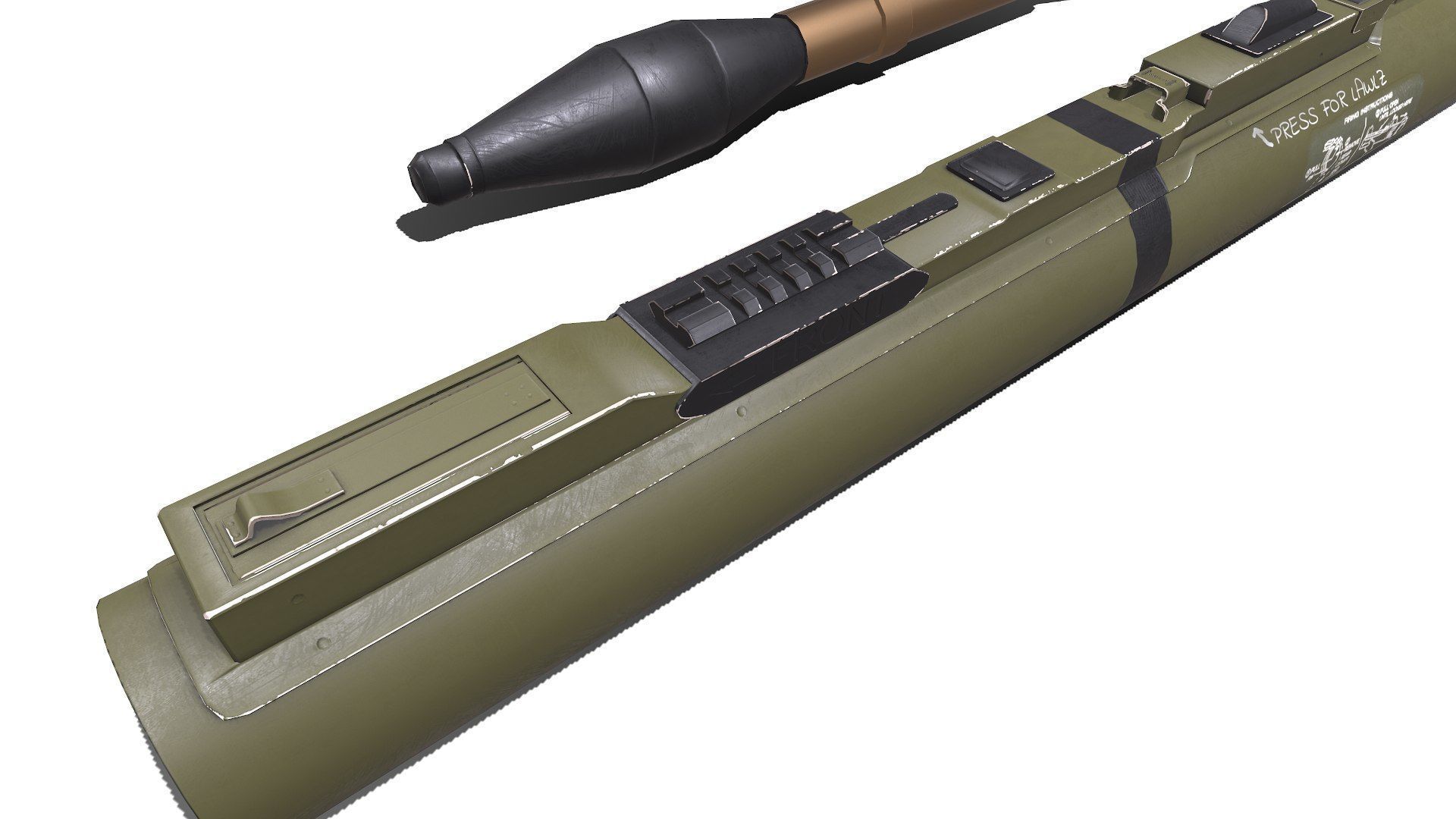 M72 LAW light Anti Tank Weapon Low-poly PBR Low-poly 3D model_24