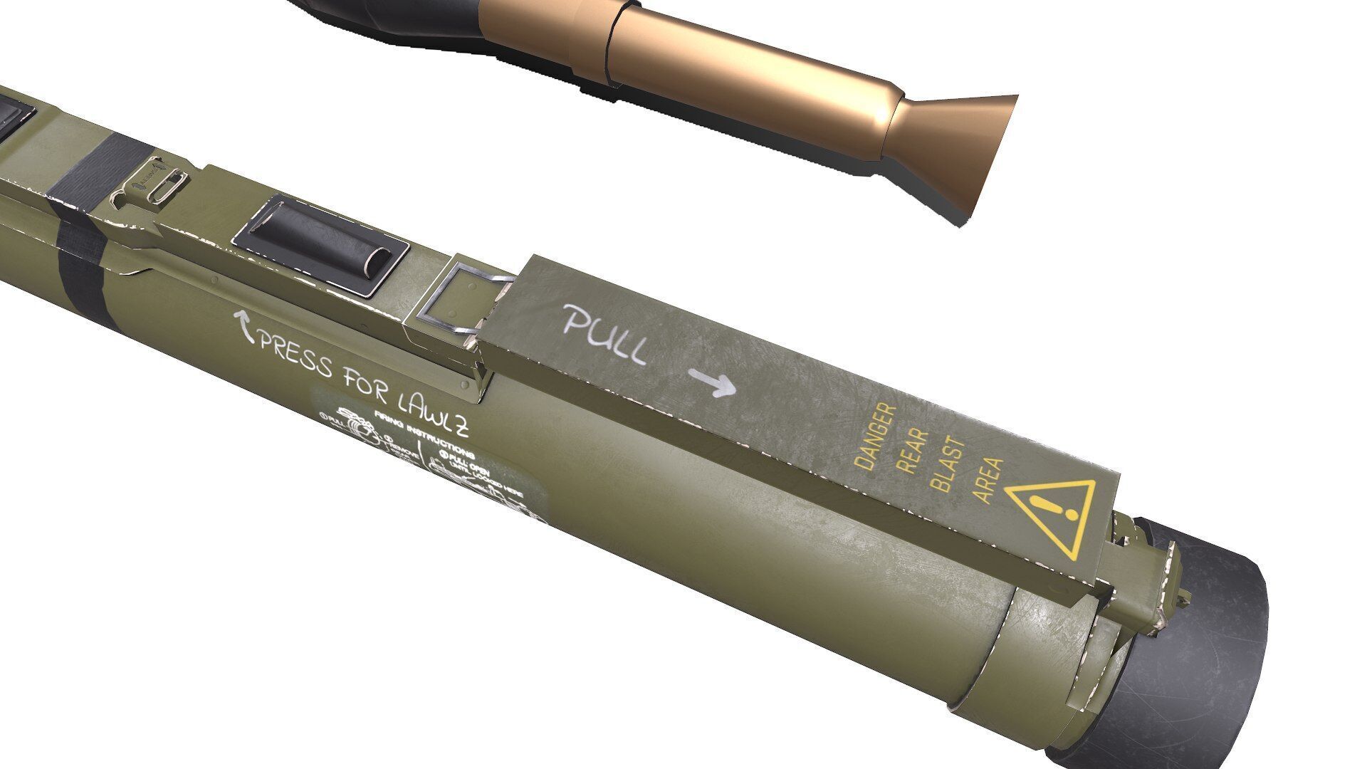 M72 LAW light Anti Tank Weapon Low-poly PBR Low-poly 3D model_21