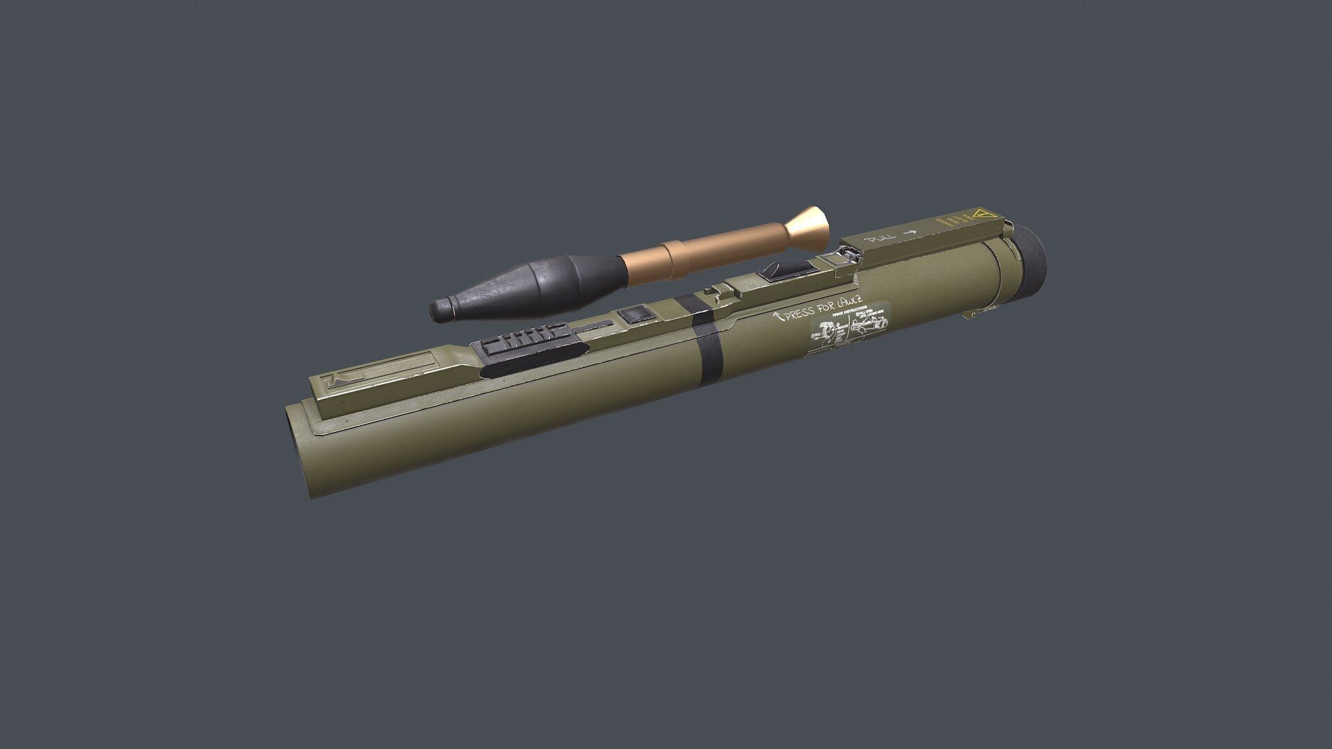 M72 LAW light Anti Tank Weapon Low-poly PBR Low-poly 3D model_1