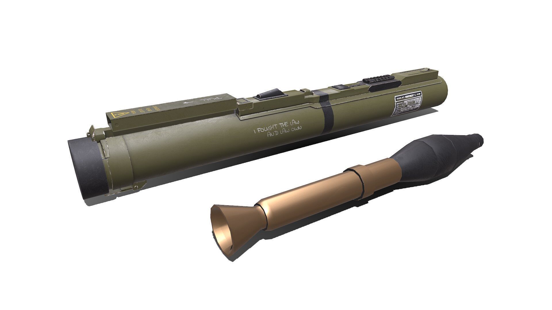 M72 LAW light Anti Tank Weapon Low-poly PBR Low-poly 3D model_10