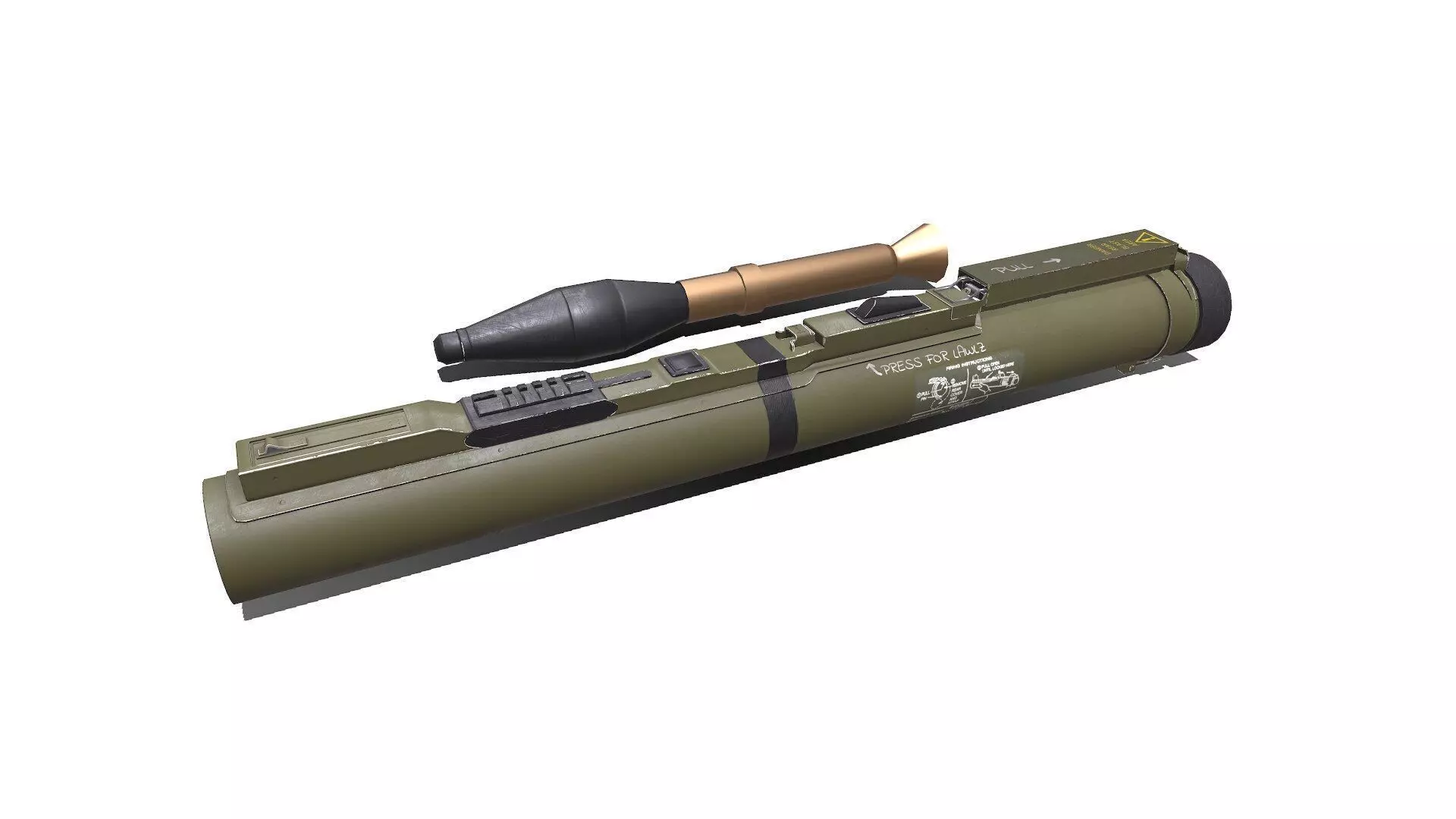 M72 LAW light Anti Tank Weapon Low-poly PBR Low-poly 3D model_0