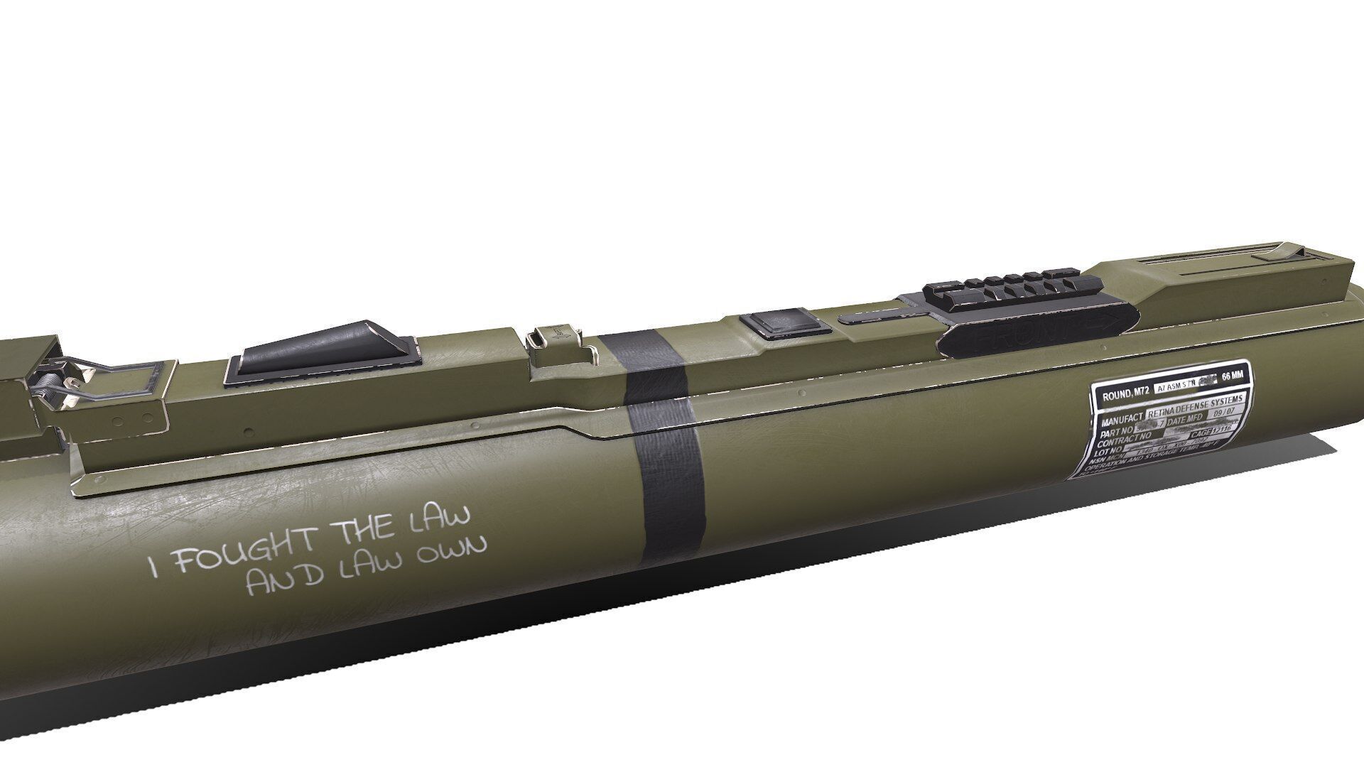 M72 LAW light Anti Tank Weapon Low-poly PBR Low-poly 3D model_20