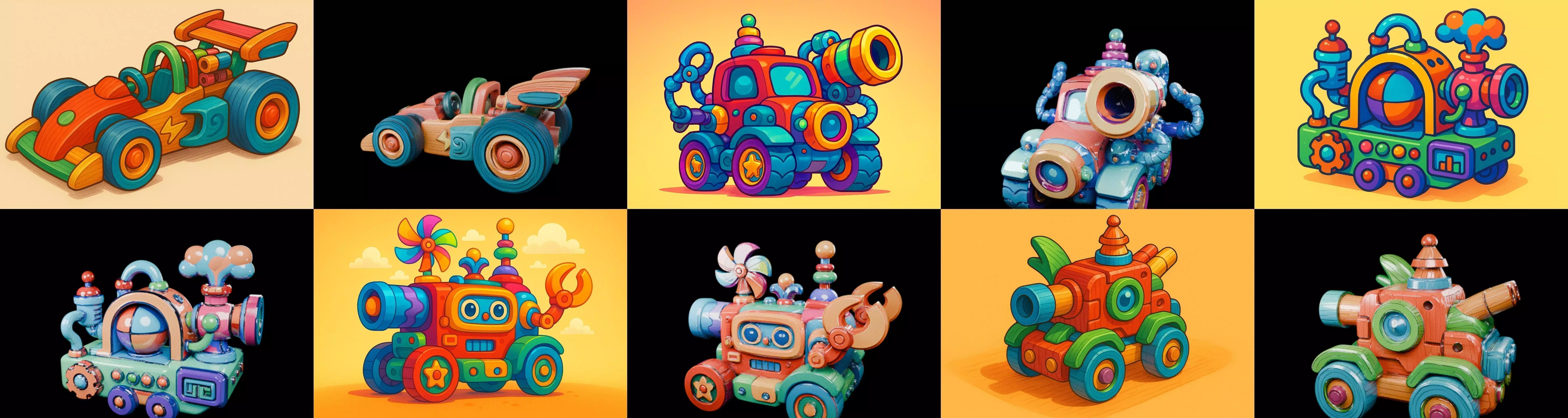 Wood Toy bundle 12 pack 100 glb Low-poly 3D model_0